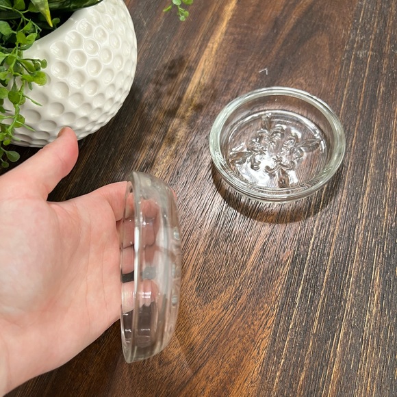 Vintage Princess House Fleur-De-Lis clear glass coaster 2 piece set SOLD - Picture 5 of 10